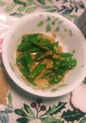 レンジ加熱で！オクラのごま和え-レシピのメイン写真