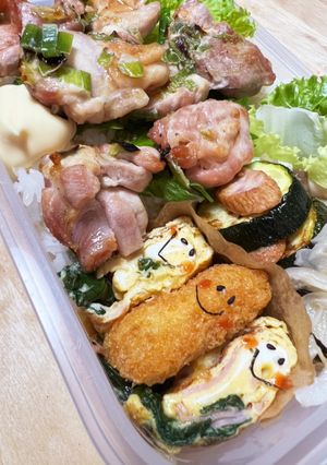 ヘルシー☆ネギ塩の鳥もも焼き弁当-レシピのメイン写真