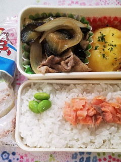 豚肉茄子炒め弁当(7.4)-レシピのメイン写真