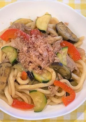 夏野菜の焼きうどん-レシピのメイン写真