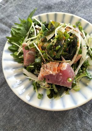 鰹のたたきとパセリのねぎわかめ-レシピのメイン写真