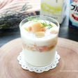 飲む果実酢で作る果肉ゴロゴロ白桃ラッシー