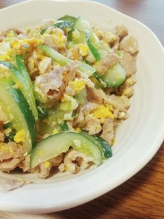 きゅうりと豚肉と卵炒め-レシピのメイン写真