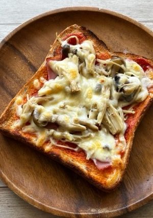 【朝食】塩きのこトースト-レシピのメイン写真