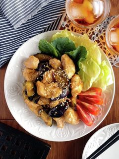簡単節約☆鶏胸肉と茄子の照り焼き。-レシピのメイン写真