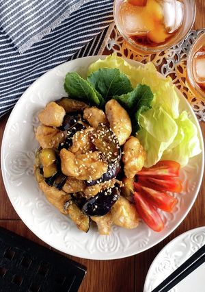 簡単節約☆鶏胸肉と茄子の照り焼き。-レシピのメイン写真