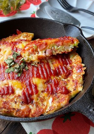 節約レシピ　お腹も大満足　洋風お好み焼き-レシピのメイン写真