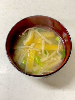 えのき 油揚げ ねぎの味噌汁^^-レシピのメイン写真