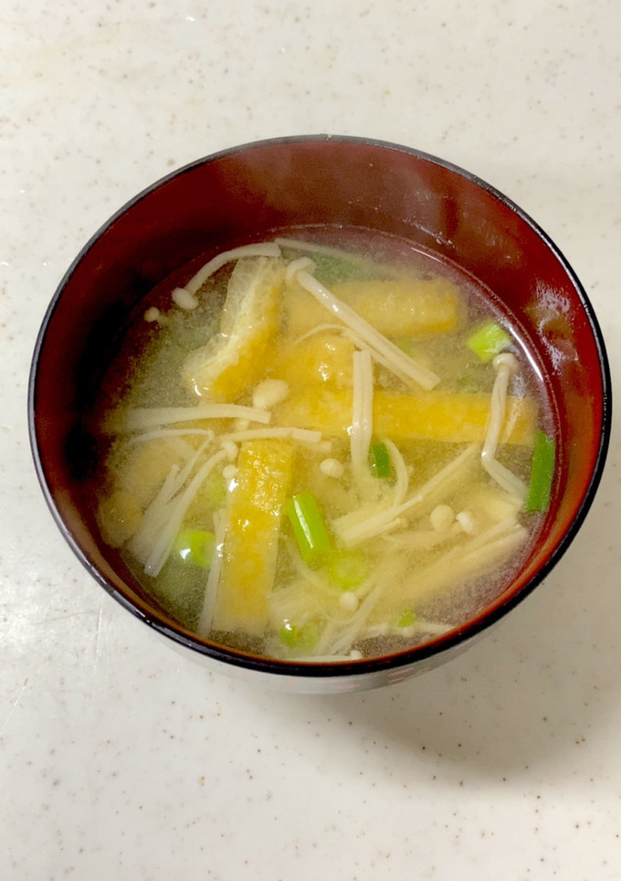 えのき 油揚げ ねぎの味噌汁^^-レシピのメイン写真