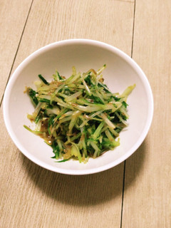 簡単ヘルシー♪旬野菜、水菜の辛子醤油あえ-レシピのメイン写真