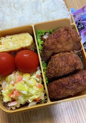中1女子弁当アスメシ42豚こまソースカツ-レシピのメイン写真