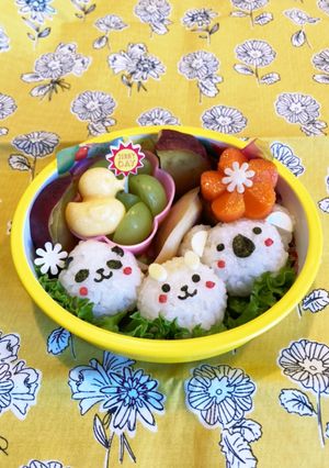 幼稚園年少　パンダうさぎコアラお弁当-レシピのメイン写真