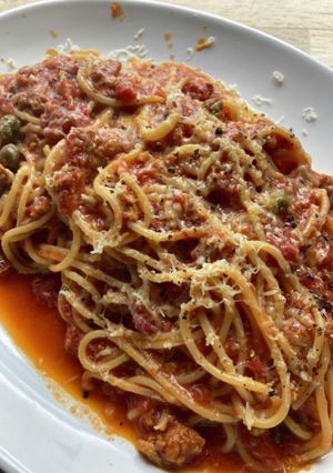 トマトとツナのピリ辛パスタ-レシピのメイン写真