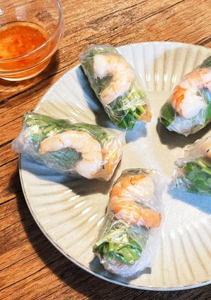 夏の香味野菜で作る生春巻き-レシピのメイン写真