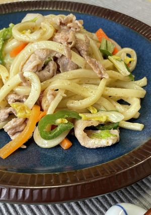 【ごまドレ】かんたん！ごまドレで焼うどん-レシピのメイン写真