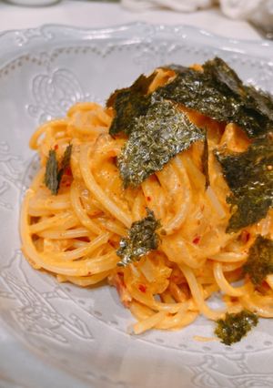 キムチのカルボナーラ風パスタ-レシピのメイン写真