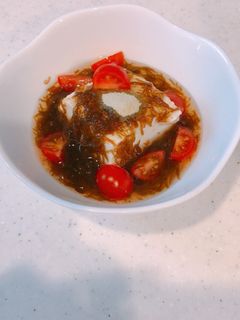 こぶ茶でまろやか!ミニトマトもずく酢豆腐-レシピのメイン写真