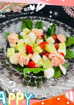ツナ&胡瓜&長芋のおしゃれなサラダ仕立て-レシピのメイン写真