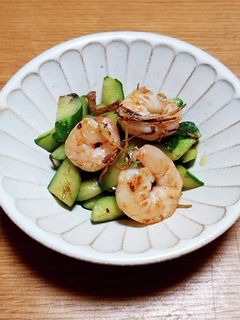 海老と胡瓜の香味炒め-レシピのメイン写真