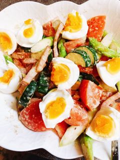 アスパラとズッキーニの温サラダ-レシピのメイン写真