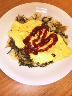 高菜バター炒めご飯のふわとろオムライス-レシピのメイン写真