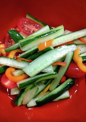 簡単☆夏野菜の梅昆布茶サラダ♪-レシピのメイン写真