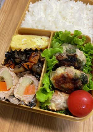 中1女子弁当アスメシ43豚こまシソチーズ-レシピのメイン写真