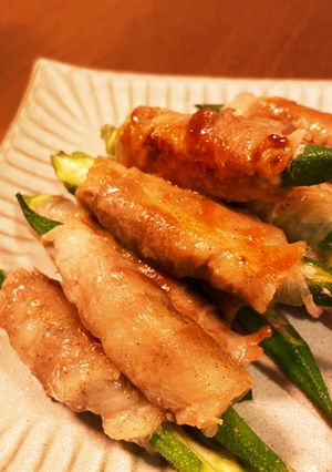 簡単!オクラを豚肉で巻いてみました-レシピのメイン写真