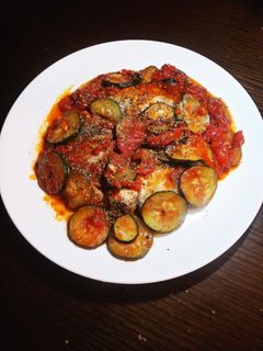 ブリとズッキーニのガーリックトマト煮込み-レシピのメイン写真