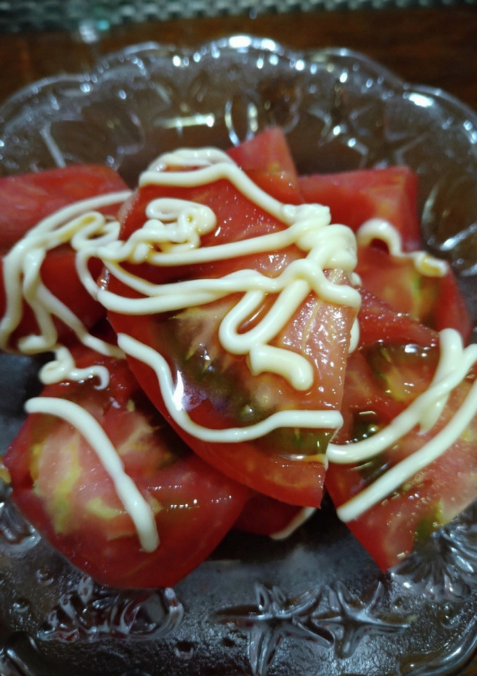 トマトをマヨネーズ醤油で食べると旨い！-レシピのメイン写真