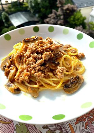 チリミートソースパスタ-レシピのメイン写真