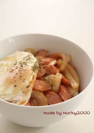 ウインナー＆玉子の丼♪バター醤油味♪-レシピのメイン写真