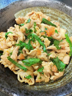 豚こま切れ肉の大葉梅肉めんつゆ炒め-レシピのメイン写真
