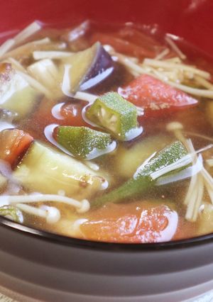 夏野菜の具沢山のお汁-レシピのメイン写真