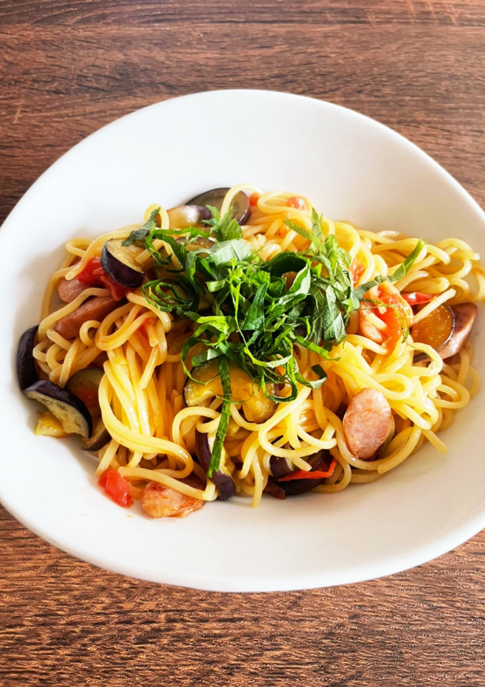 ナスとトマトの和風パスタ-レシピのメイン写真