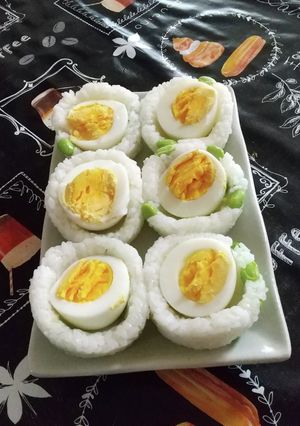 ごはんカップ(ゆで卵と枝豆)-レシピのメイン写真