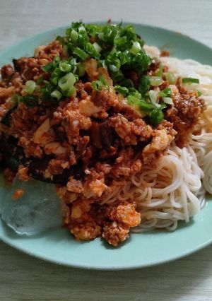 ピリ辛麻婆茄子そうめん-レシピのメイン写真