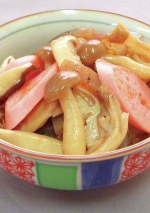 魚肉ソーセージとキノコの炒め物-レシピのメイン写真