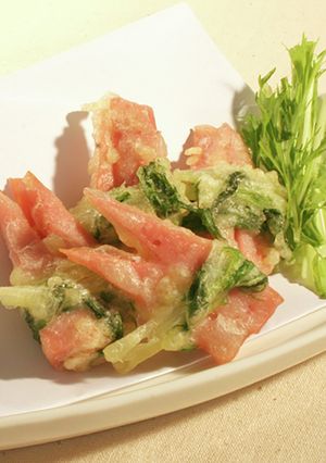 魚肉ソーセージと水菜の天ぷら-レシピのメイン写真