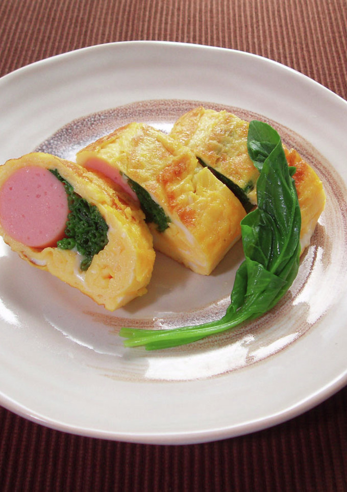 魚肉ソーセージとほうれん草の卵焼き-レシピのメイン写真