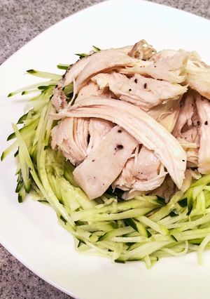下味をつけた　棒棒鶏　市販のゴマドレで-レシピのメイン写真