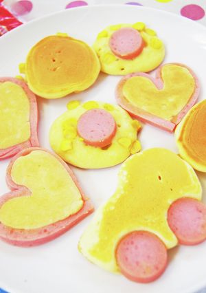 魚肉ソーセージでハートのホットケーキ-レシピのメイン写真
