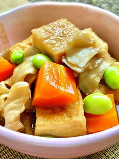 厚揚げと人参・舞茸の簡単な煮物・炊いたん-レシピのメイン写真