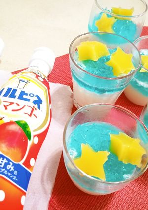 カルピス牛乳の七夕ゼリー☆-レシピのメイン写真