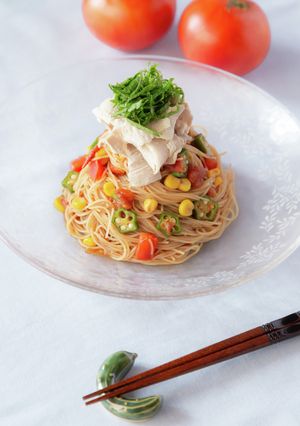 さっぱり味噌ダレで♪豚しゃぶビーフン-レシピのメイン写真