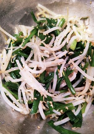 もやしとニラのナムル→中華スープ-レシピのメイン写真
