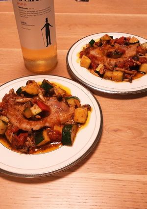 ワインに合う♪夏野菜のポークソテー-レシピのメイン写真