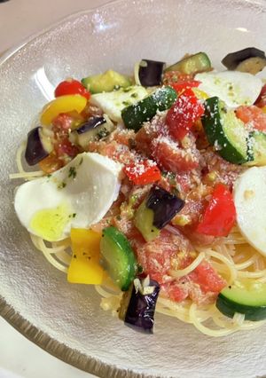 彩り夏野菜とツナの冷製 パスタ-レシピのメイン写真