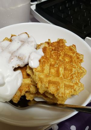 簡単ノンオイルオートミールワッフル-レシピのメイン写真