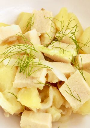 レンジで*マヨ無しポテトサラダ+高野豆腐-レシピのメイン写真